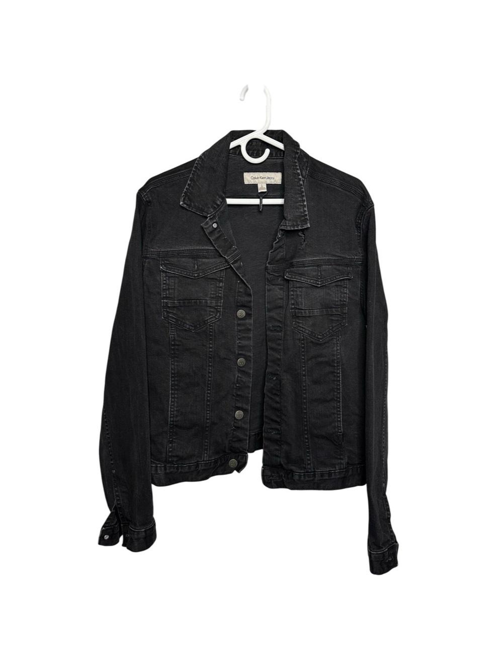 Calvin Klein Black Denim Button Jacket
